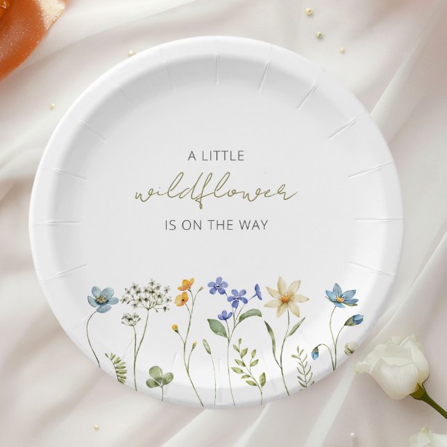 Little Wildflower Spring Floral Baby Shower Paper Plates (Creator Uploaded)