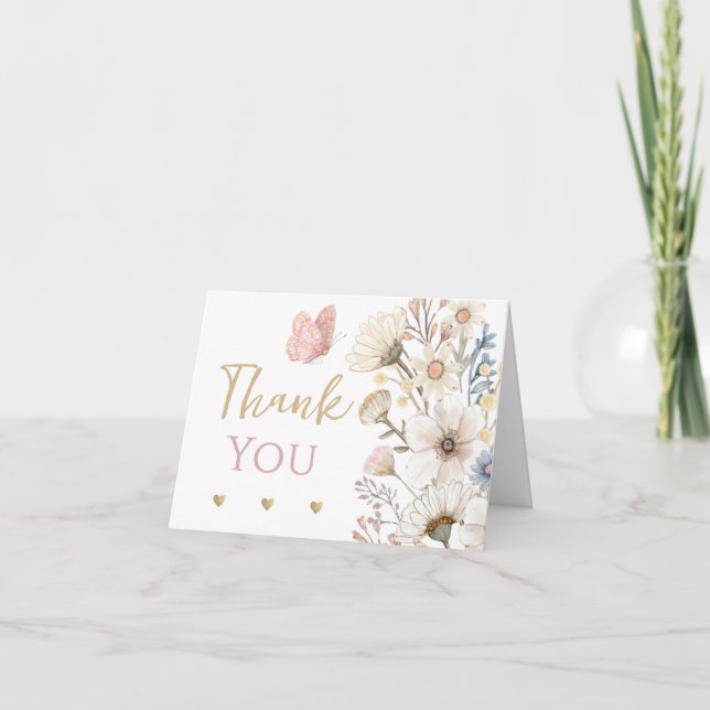 Little Wildflower Thank You Card (Front)