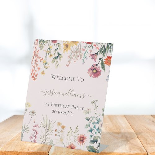 Little Wildflower Turning One 1st Birthday Welcome