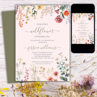 Little Wildflower Turning One Pretty 1st Birthday  Invitation
