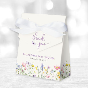 Little Wildflower Watercolor Baby Girl Shower Favor Boxes