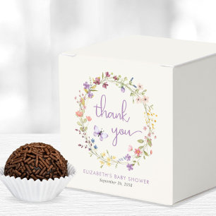 Little Wildflower Watercolor Baby Girl Shower Favor Boxes