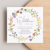 Wildflower Raccoon Pink Adventure Girl Baby Shower Invitation