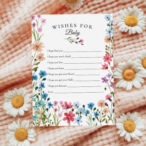 Little Wildflower Wishes for Baby Keepsake Card