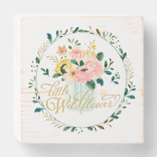 Little Wildflower Wooden Box Sign