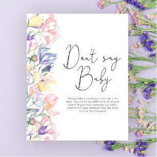 Little wildflowers baby shower Don't say baby Poster