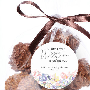 Little wildflowers is on the way classic round sticker