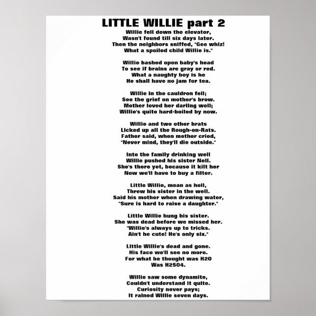 LITTLE WILLIE POEM part 2 Poster (Front)
