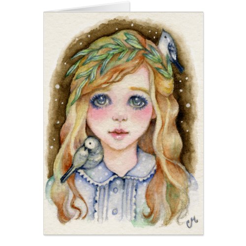 Little Willow - Whimsical Girl Art Card