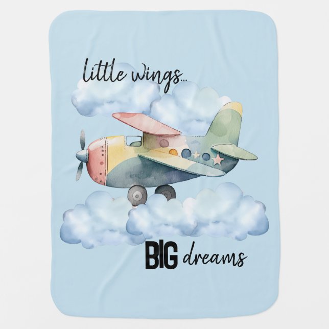 "Little wings...Big dreams"  Baby Blanket (Front)