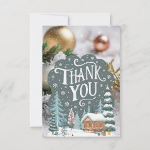 Little Winter Wish Happy Holidays Thank You Card