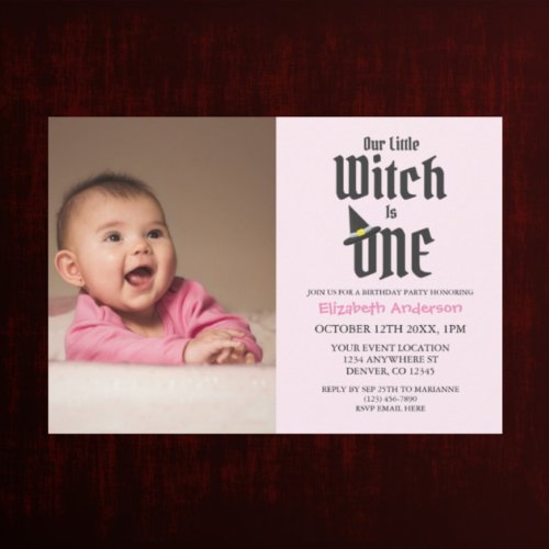 Little Witch 1st Birthday Invitation