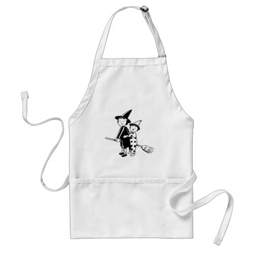 Little Witch And Clown Adult Apron