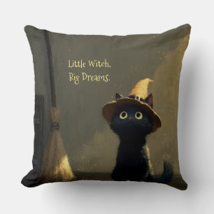 Little Witch, Big Dreams Throw Pillow
