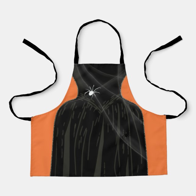 Little Witch Black Gown Halloween Costume Girl Apron (Front)
