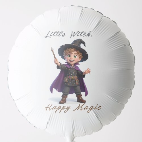 Little Witch Boy Big Magic Cute Halloween Balloon