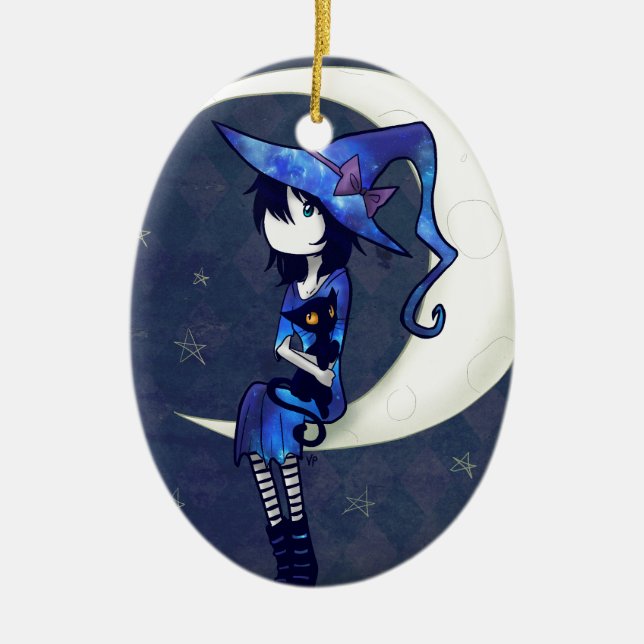 Little Witch Ceramic Ornament (Front)