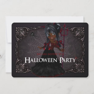 Little Witch Fantasy Halloween Party Invite 4