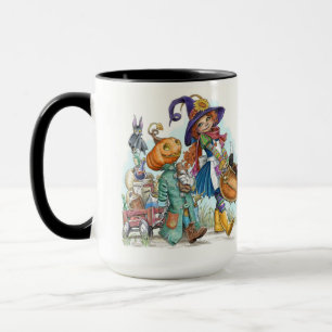 Little Witch Folksy Cute Halloween Coffee Mug