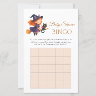 Little Witch Girl Baby Shower Gift Bingo Game