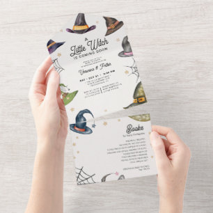 Little Witch Halloween Baby Shower All One Invite