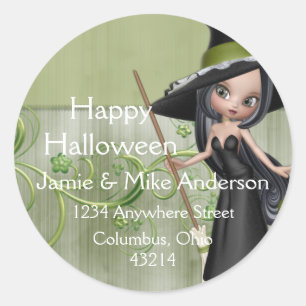 Little Witch Halloween Fall Return Address Labels