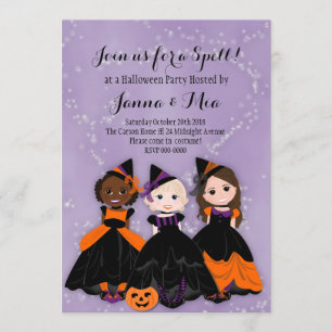 Little Witch Halloween Party Invitation