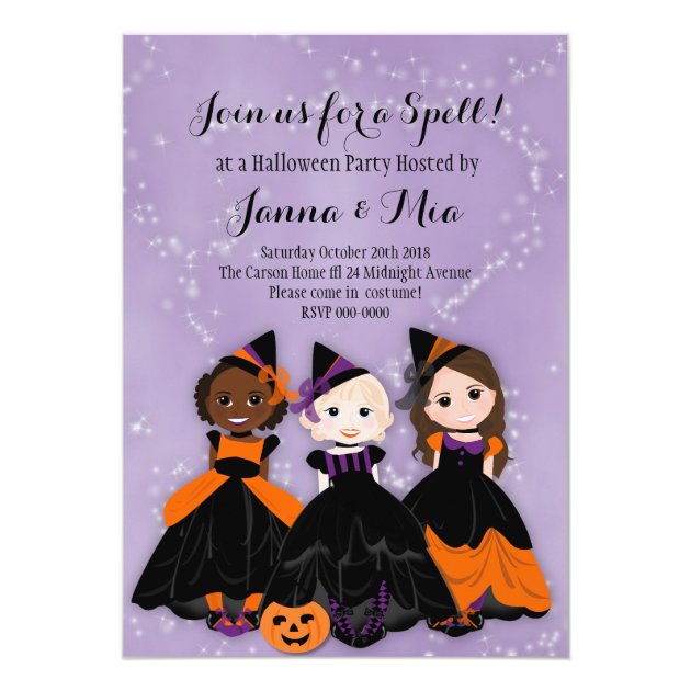Little Witch Halloween Party Invitation