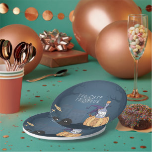 Little Witch Halloween Party Personalized Paper Plates