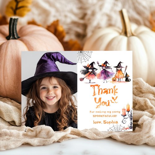 Little witch Halloween party Thank you card