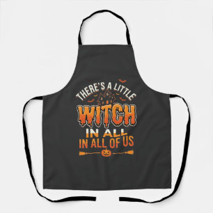 Little Witch Halloween Witch Typography Design_1 Apron
