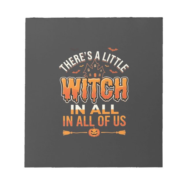 Little Witch Halloween Witch Typography Design_1 Notepad (Front)