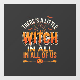 Little Witch Halloween Witch Typography Design_1 Window Cling