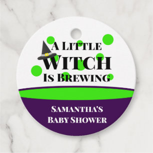 Little Witch is Brewing Halloween Baby Shower Favor Tags
