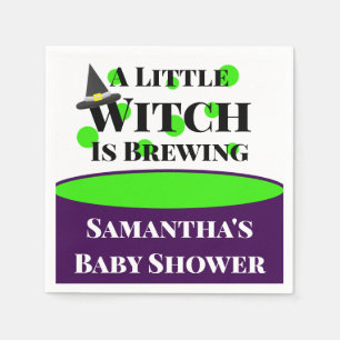 Little Witch is Brewing Halloween Baby Shower Napkins