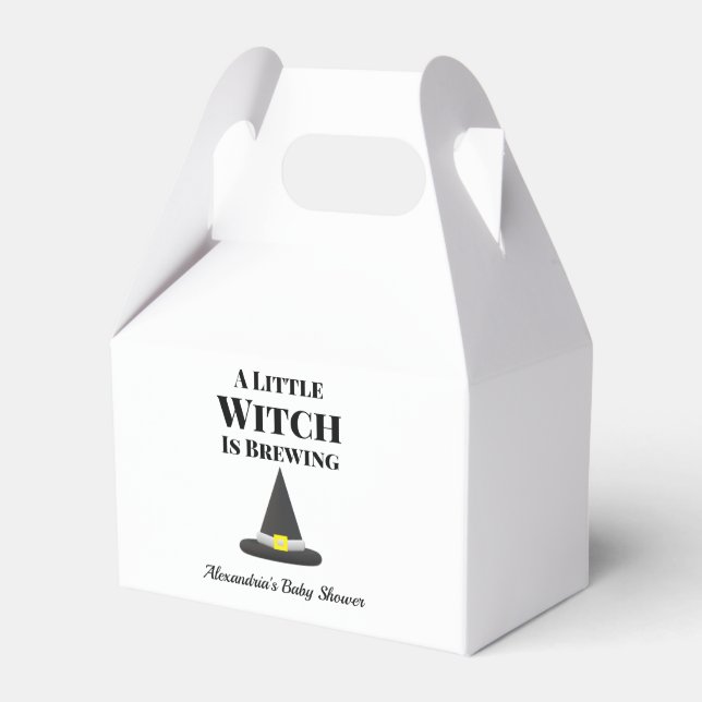 Little Witch is Brewing Halloween Pregnancy Favor Boxes (Front Side)