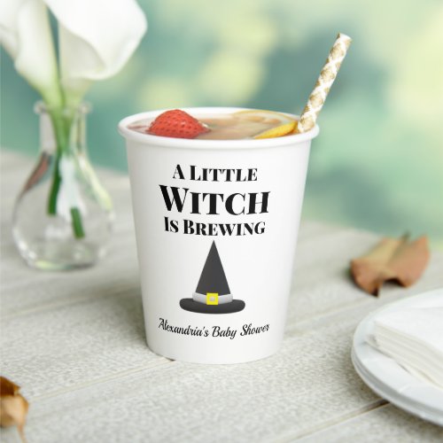 Little Witch is Brewing Halloween Pregnancy Paper Cups