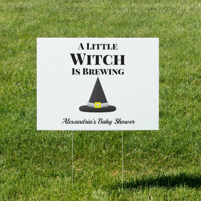 Little Witch is Brewing Halloween Pregnancy Sign (Insitu)
