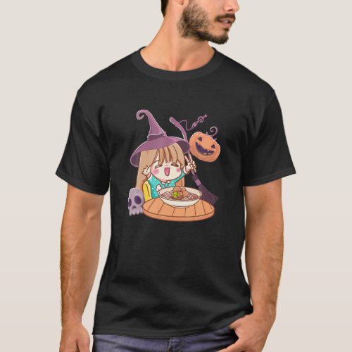 Little Witch Pumkin Ramen T_Shirt