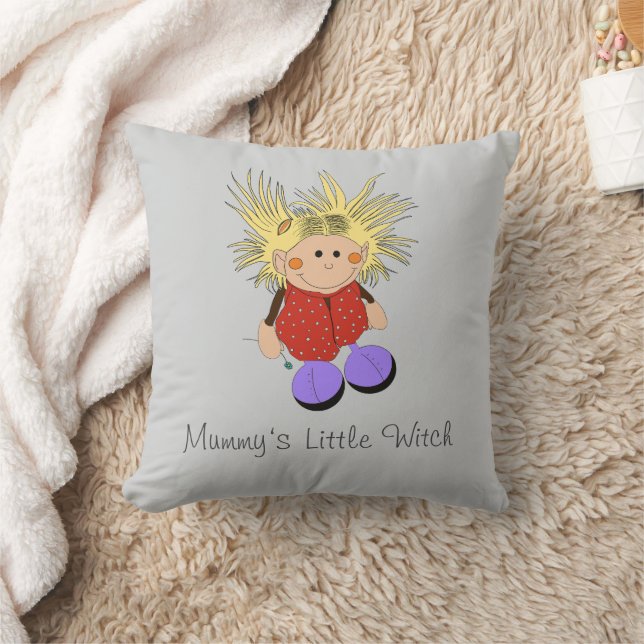 Little Witch Throw Pillow (Blanket)