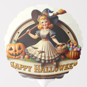 Little Witch with Pumpkin, Vintage, by Natasha Us Balloon