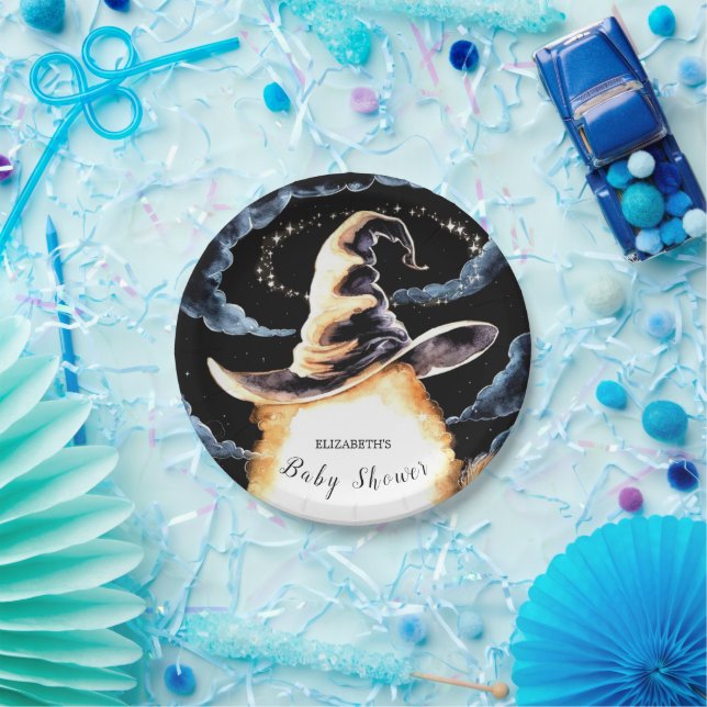 Little Wizard Hat Baby Shower Paper Plates (Party)