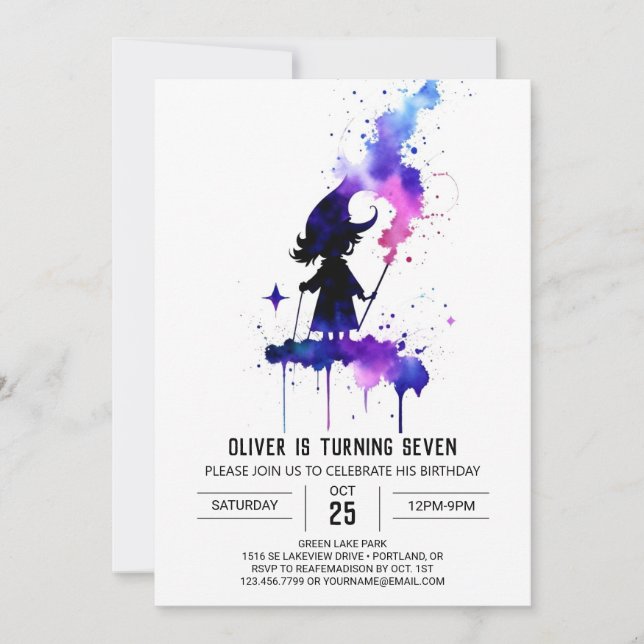 Little Wizard Online Wizardry Birthday Invitation (Front)