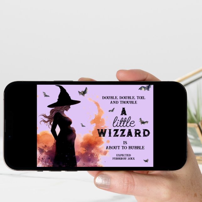 Little WIzzard Halloween Custom Photo Pregnancy Announcement (Front Digital)