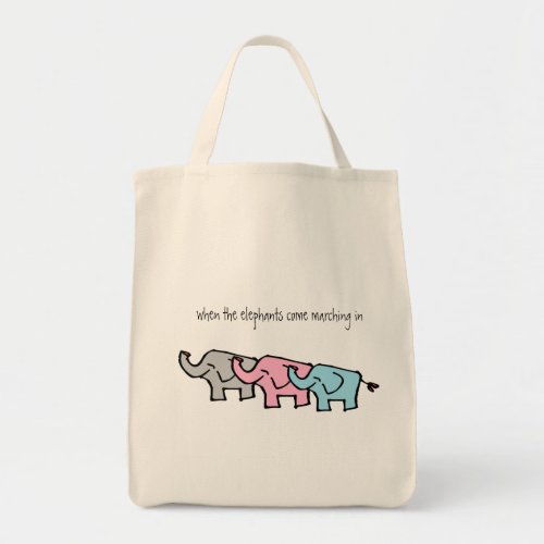 little wobblies elephants tote bag