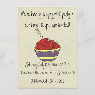 little wobblies spagetti party invitations