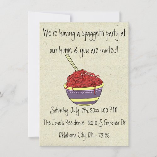 little wobblies spagetti party invitations