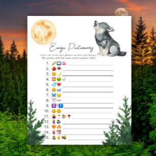 Little Wolf baby shower Emoji picture game