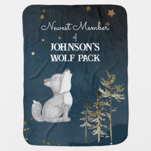 Little wolf themed baby  blanket