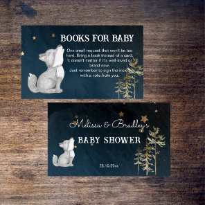 Little wolf themed baby shower books for baby enclosure card